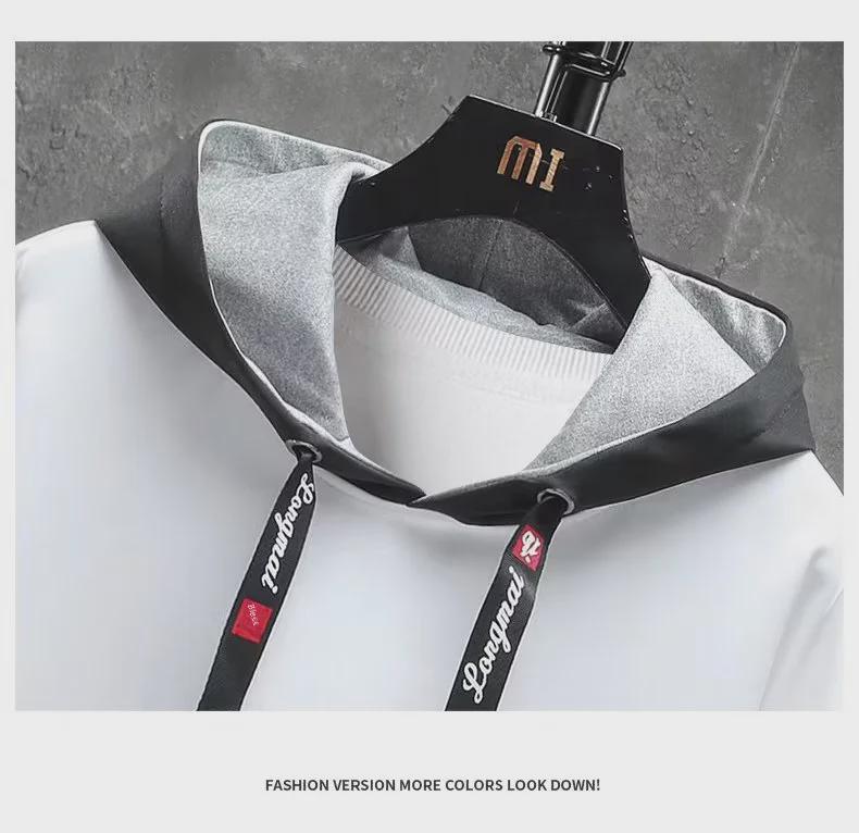 Trendy Hong Kong-Style Hooded Two-Piece Sweatshirt: Youth Loose-Fit 3/4 Sleeve Summer Top