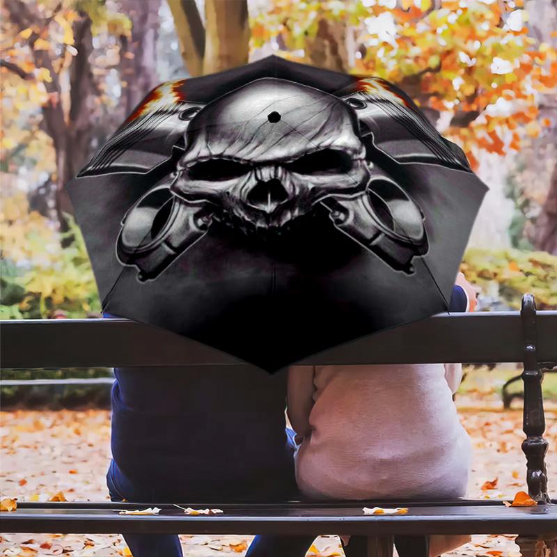 Skull Pistons Folding umbrella 8 paraphenoid bones Umbrella printing Sun umbrella light