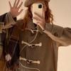 Winter Women's Student Korean-Style Woolen Outer Wear Woolen Coat Set Over-the-Knee Corduroy Dress Thickened