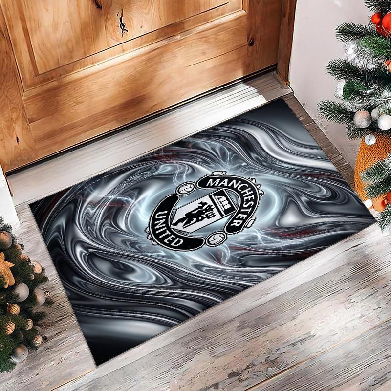 Tappeto in Flanella Stampato Manchester United Antiscivolo Morbido Poliestere Tappeto per Pavimento Tappetino Decorativo per Interni per Camera da Letto Soggiorno Divano