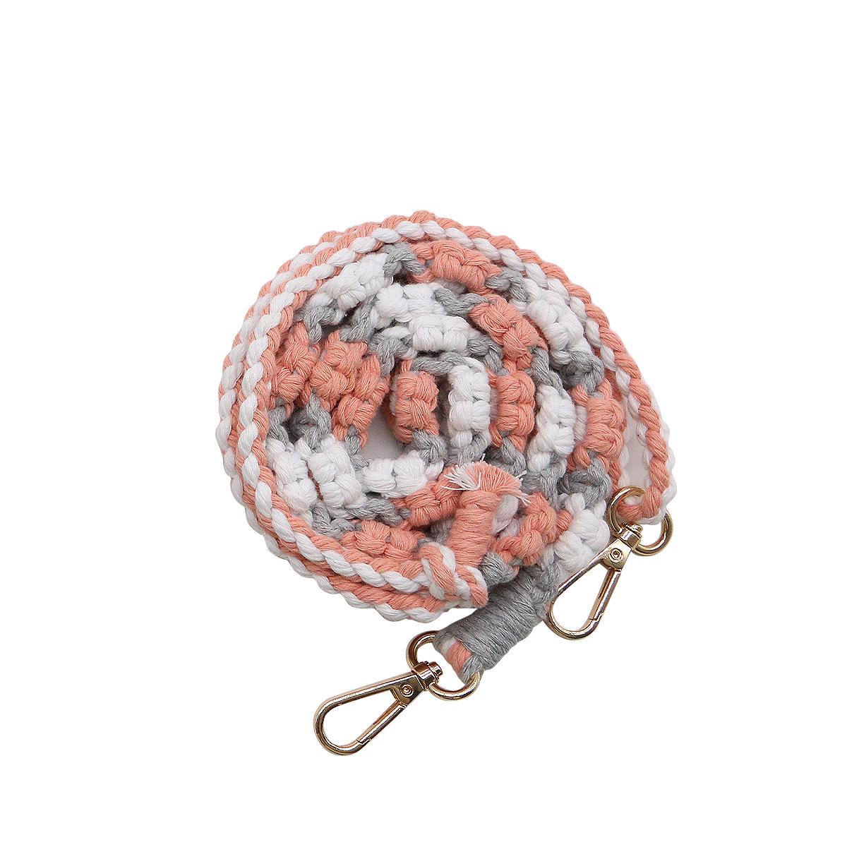 

Шикарная сумка через плечо из хлопковой веревки ручной работы с двухцветным узором «Ромашка» и регулируемой цепочкой 2.5cm x 100cm