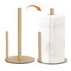 Stainless Steel Vertical Paper Towel Holder Stand - Punch-Free Kitchen Roll Storage Rack for Countertop and Cabinet Use