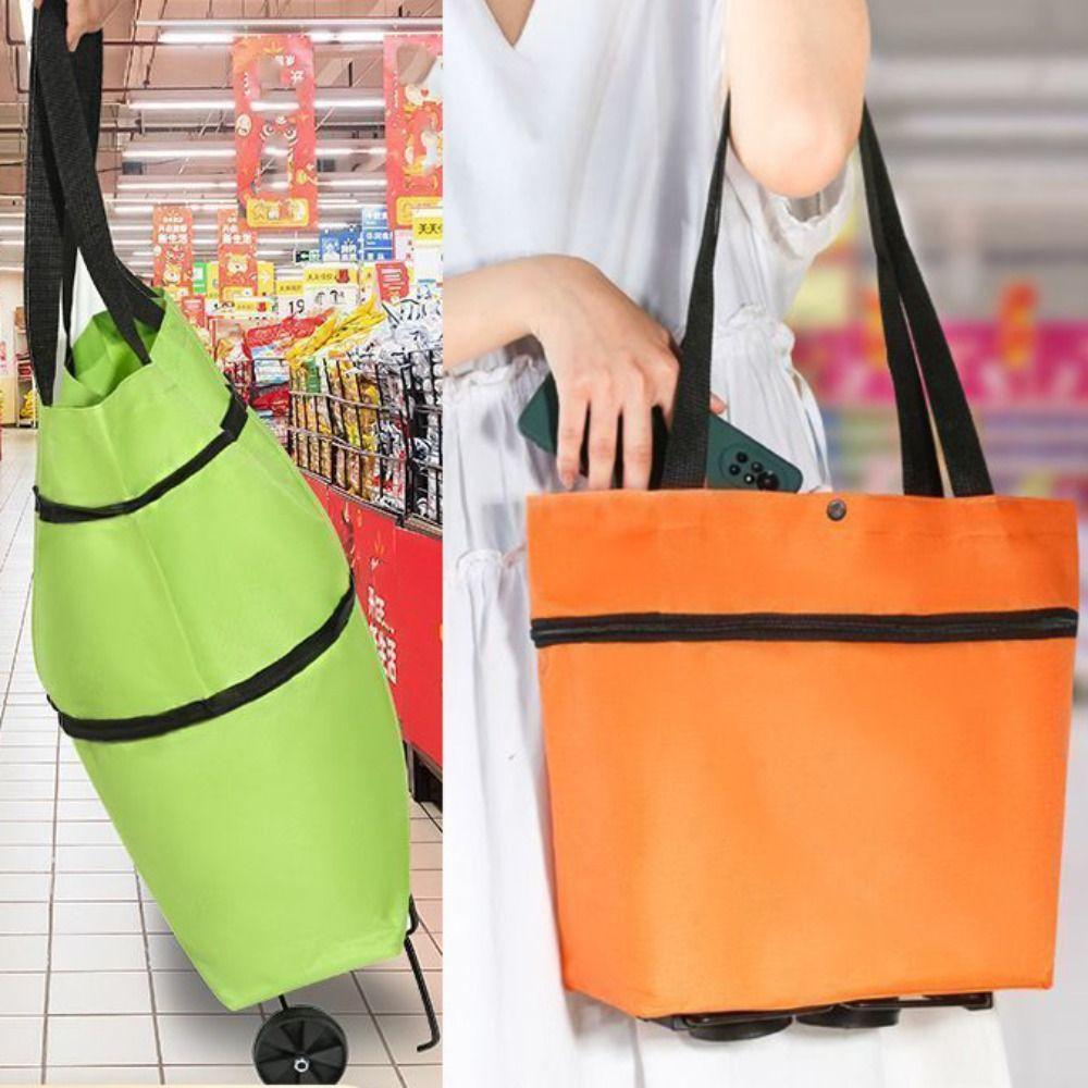 2 in 1 Grocery Bag Oxford Cloth Shopping Trolley Multifunctional Handbag  Supermarket