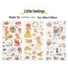 Handmade Fresh Style Stickers: 3 Sheets for DIY Albums & Journals