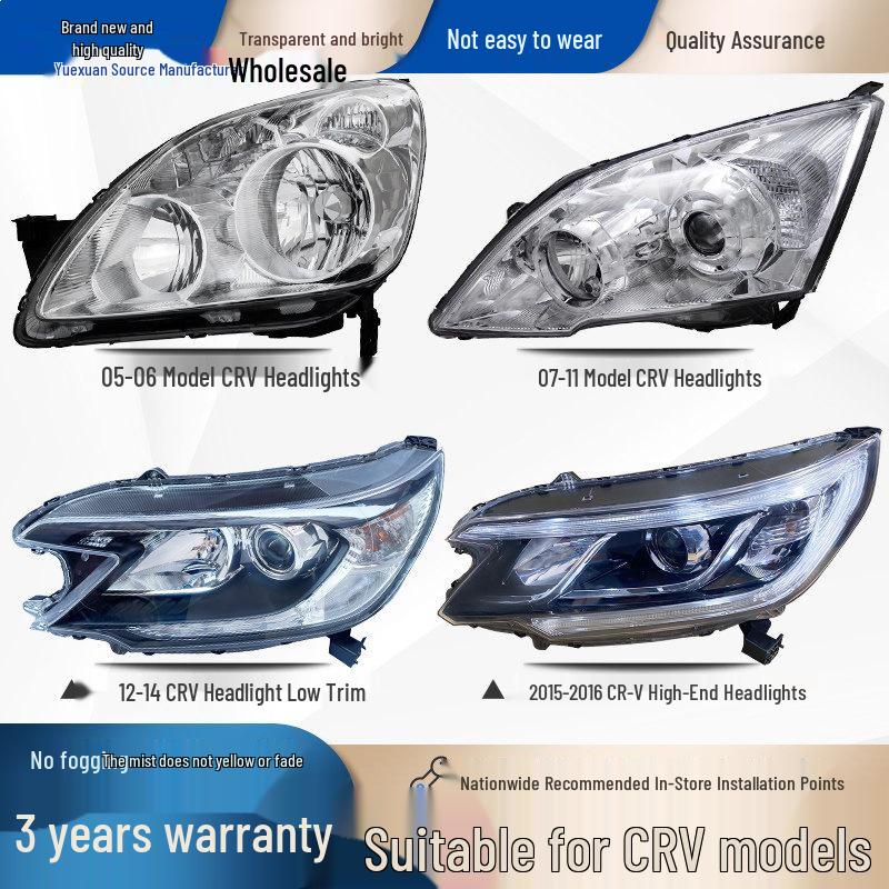 Front Headlight Cover for CRV Models 02, 05, 07, 12, 15, 17, 21, 22