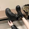 Versatile Platform Short Boots Medium Tube Women's Boots 2025 Autumn and Winter New Fashion Single Boots British Martin Boots Women's