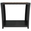 VidaXL Tea Table and Wooden Top Black Woven Resin Solid Acacia 319558