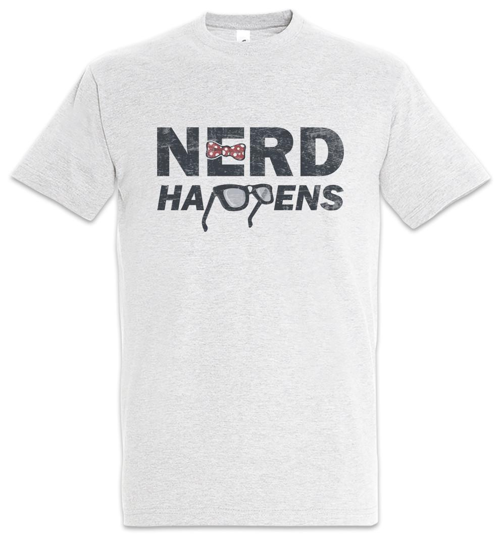 Nerd Happens T-Shirt Geek Nerd Owl Glasses Smart Gamer Computer Science Fun 4XL