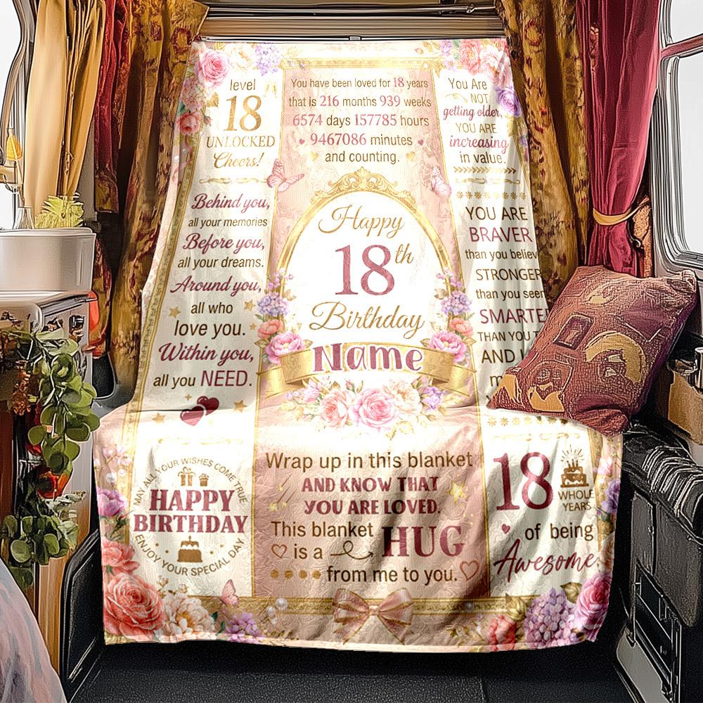 18Th Birthday Celebration Blanket Durable Comfort For Sofa Couch Office Bed Picnics Ideal For All Seasons Stylish Decor Perfect Gift For Relatives And