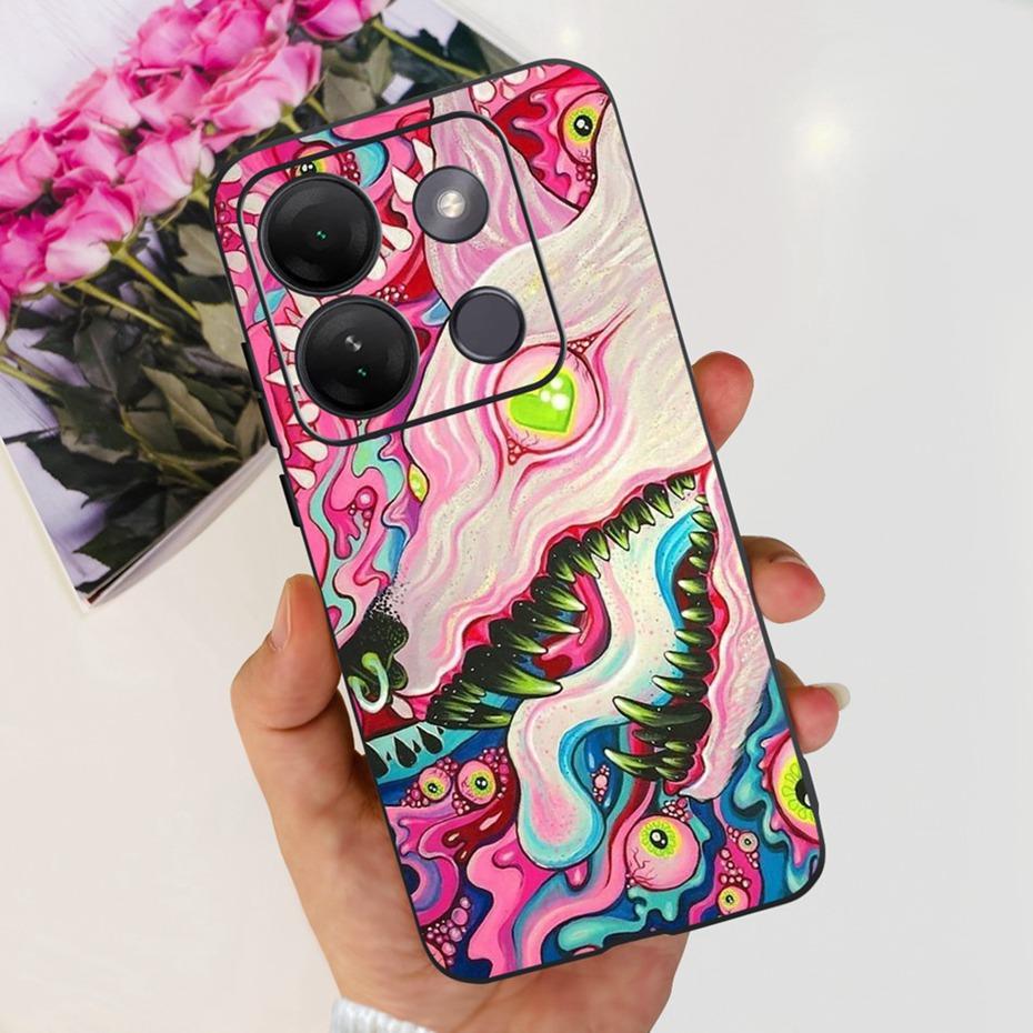 Case For Infinix Smart 7 HD Cute Flower Cat Pattern Soft Silicon TPU Phone Bumper For Infinix Smart 7HD X6516 Back Cover