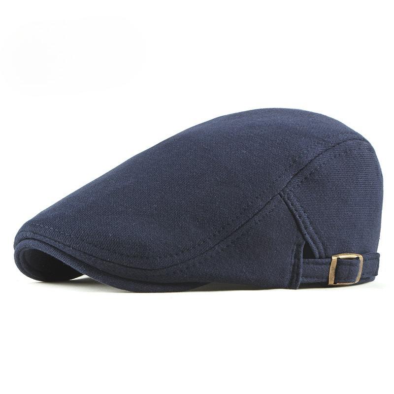 British Retro Flat Cap for Men Women Simple Cotton Knit Beret Spring Autumn Casual Newsboy Hat Solid Color Duckbill Cap