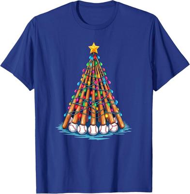 Baseball Weihnachtsbaumlicht Xmas Baseballspieler T-Shirt