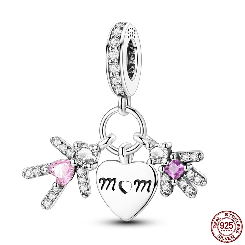 New In MotherS Day Copper Charm Mom Mother Family Charm Bead Fits Genuine Bracelets DoItYourself Woman Jewellery Gifts