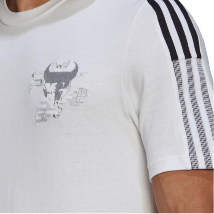Adidas Breathable Comfortable Versatile Short Sleeve T-Shirt Men Tops White GL0041