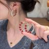 Red Beaded Earrings for Women - Light Luxury, Versatile, Elegant, Fashionable Autumn/Winter Design