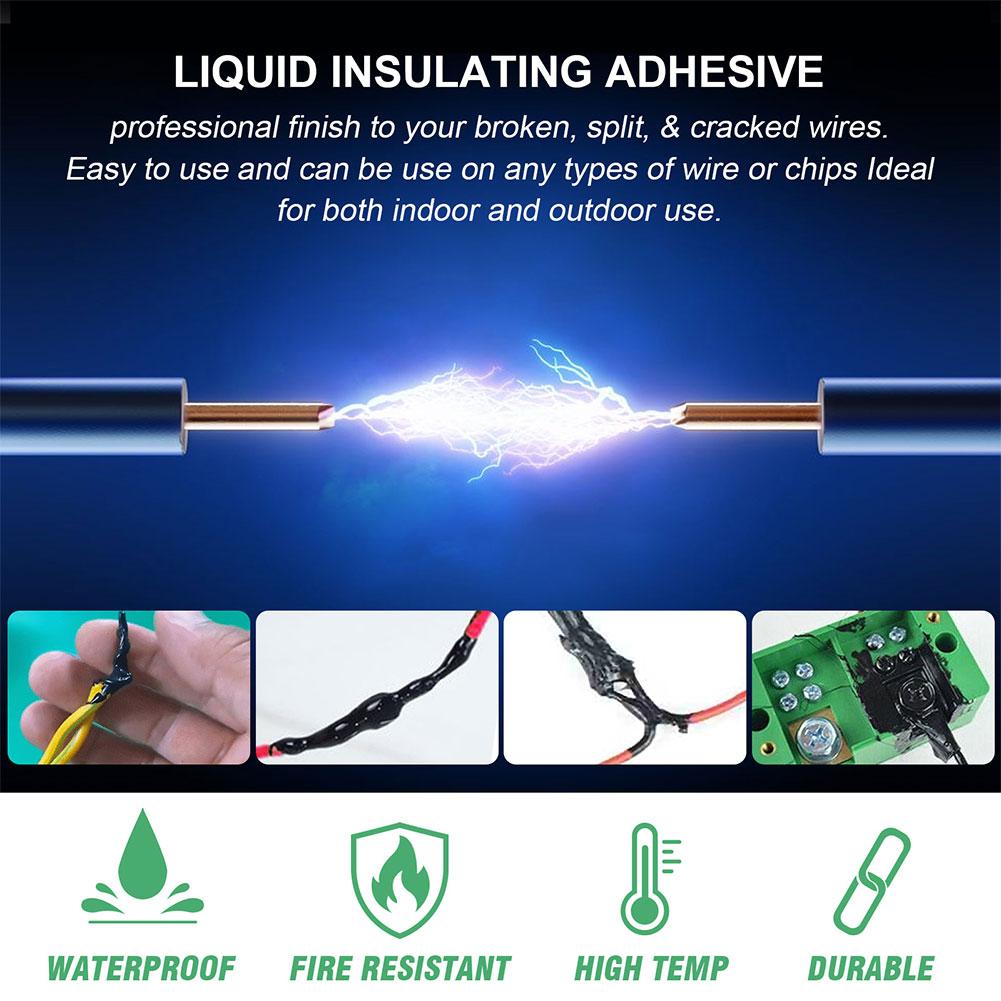 30ml Liquid Electrical Tape Insulating Tape Repair Coat Line Fix Paste Cable Wire Insulation Liquid Glue Electrical Rubber H5A8