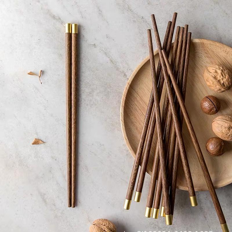 Natural Round Wood Chopsticks Wax Free Unlacquered Healthy High Grade Tableware Classic Home Dining Chopsticks Holiday Gift