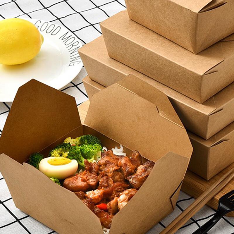 Homeglen Kraft Paper Disposable Takeout Food Boxes