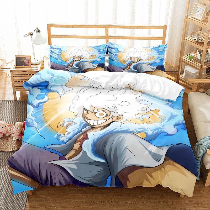 Bedding Three-Piece Set 3D Digital Printing Cartoon Polyester Abrasive Quilt Cover