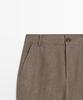 Masimodutti Linen Crop Kick Flare Pants