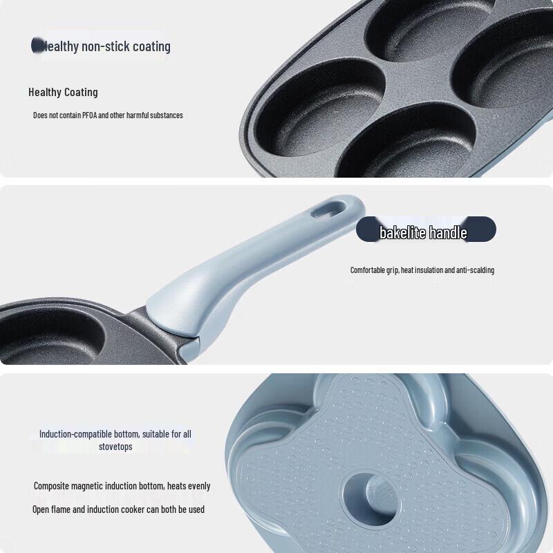 COOKER KING Non-Stick Four-Hole Frying Pan