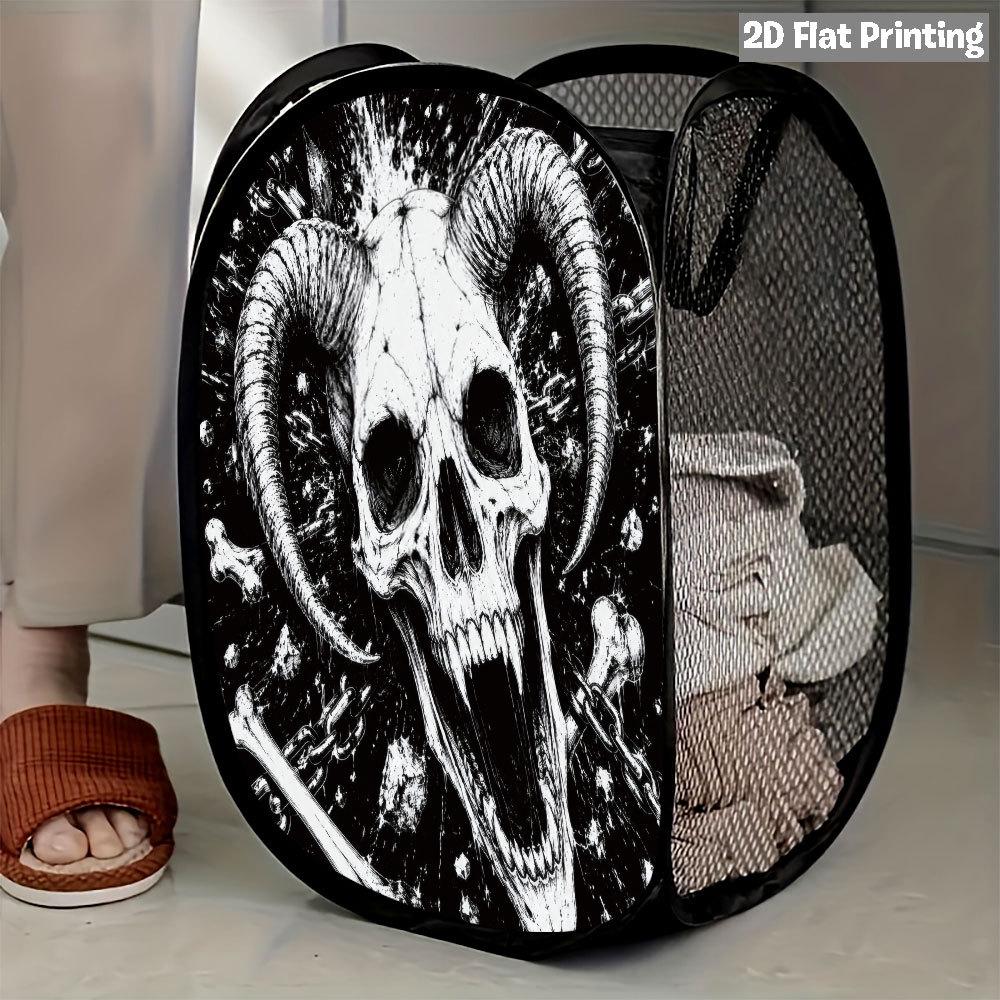 1Pcs Halloween Series 4 Pop-Up Laundry Hamper Expandable Mesh Hamper Basket for Room Bedroom Bathroom Organization Contemporary Storage