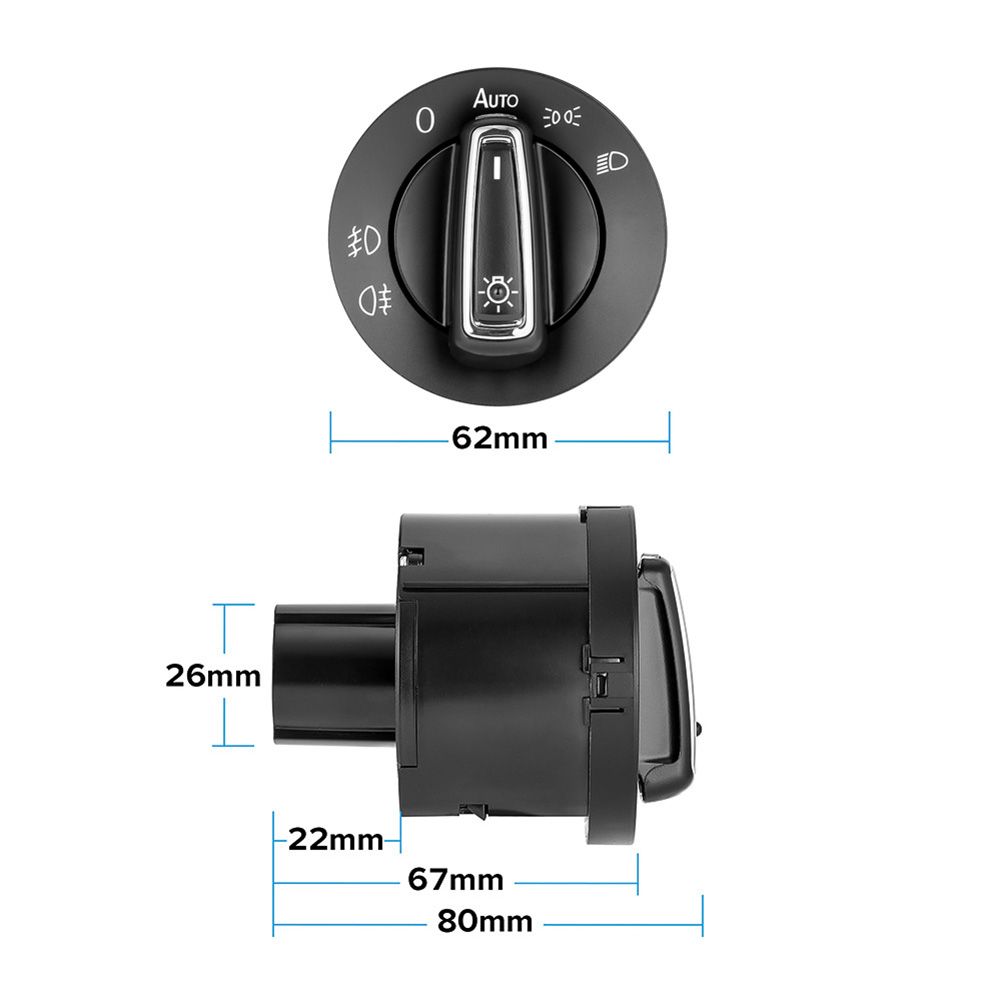 12V car control sensor module practical headlight switch automatic accessories, suitable for Volkswagen Golf 2004-2013 5 6