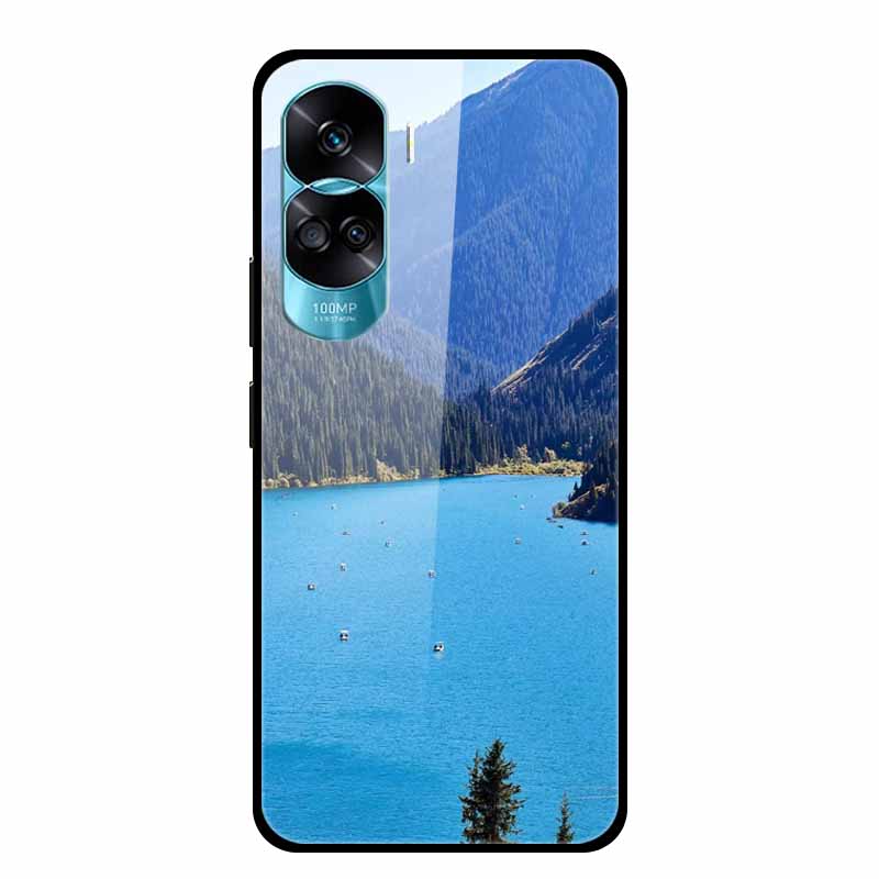 For Honor 90 Lite Case Honor90 Pro 5G Wolf Cats Tempered Glass Hard Covers for HuaWei HONOR 90 Pro 90Lite Protective Luxury Capa