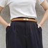 Women's H Home Thin Belt Dress Pants Decorative Lock All-Match Double-Sided Belt White