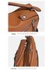 2025 Autumn Geometric Cowhide Crossbody Biker Bag - Large Capacity Genuine Leather Handbag for Women