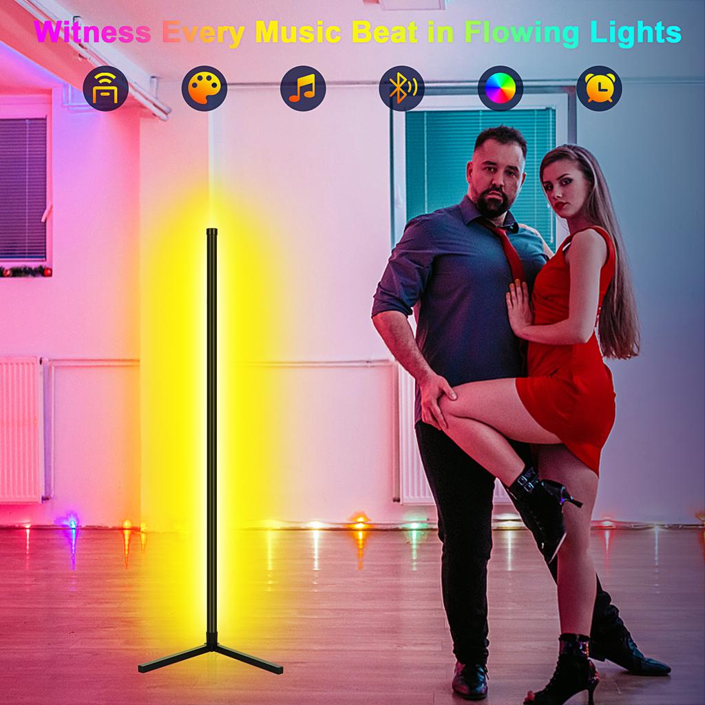 Neoglint Smart LED rohová lampa RGB Atmosphere Stojací lampa Odnímatelné rohové světlo APP Control Remote