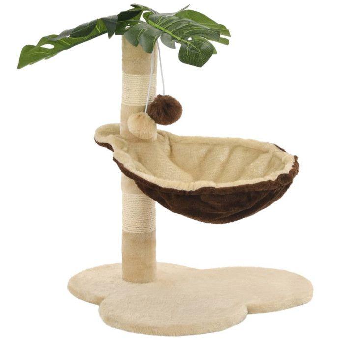 VidaXL Arbre à chat avec griffoir en sisal 50 cm Beige et Marron