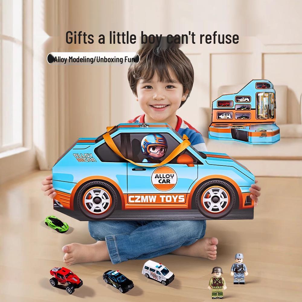 

Boy s Birthday Gift Set: Alloy Ejection Toy Car Model with Gift Box