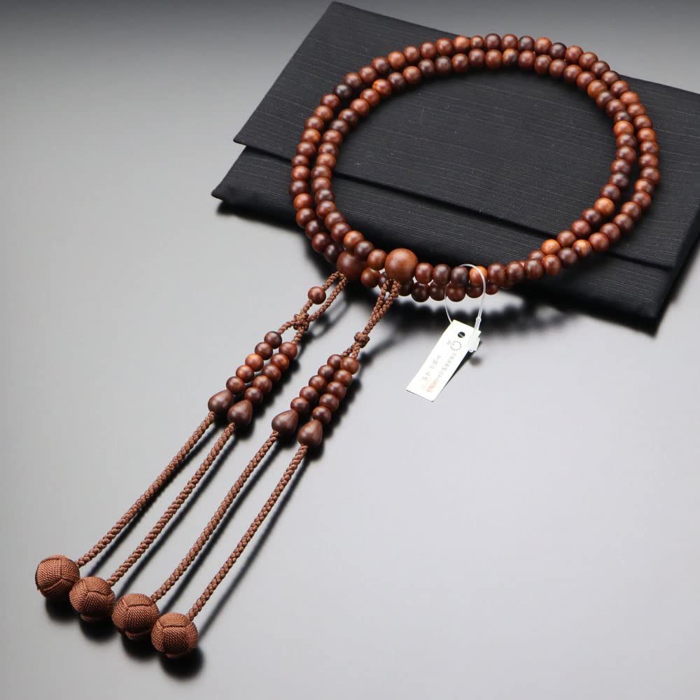 Nenju dot com Shingon sect prayer beads for men Shakuni rosewood pure silk Sanskrit tenbo prayer beads Kyoto prayer beads Kyoto distribution 108 beads