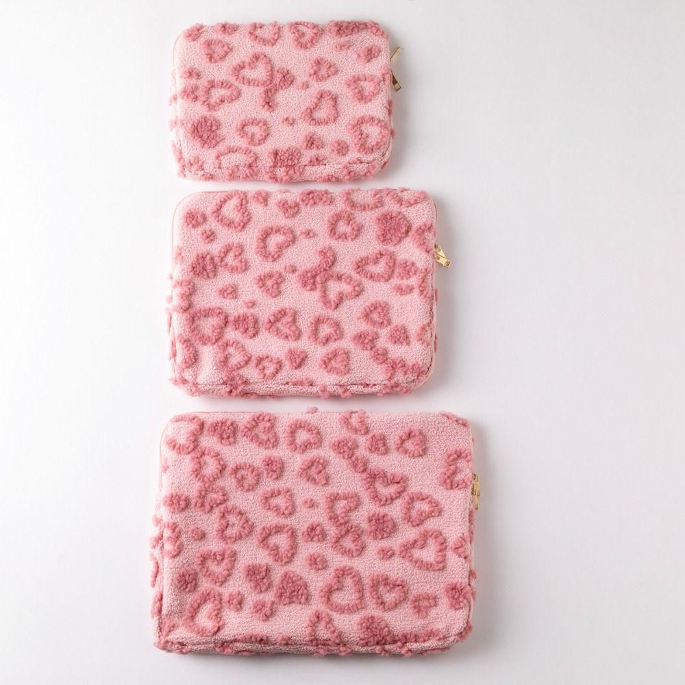 Plush Notebook Computer Sleeve Heart Pattern Protective Device Case Tablet Sleeve Daily Commuting