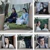 WWang Yibo Cushion Cover Soft Plush Fabric DoubleSided Printed Sofa Cushion Cover for All Seasons Home Decor Gift