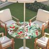 Outdoor Round Table Cover With Umbrella Hole Waterproof Patio Garden Tablecloth Elastic Edge Deck Balcony