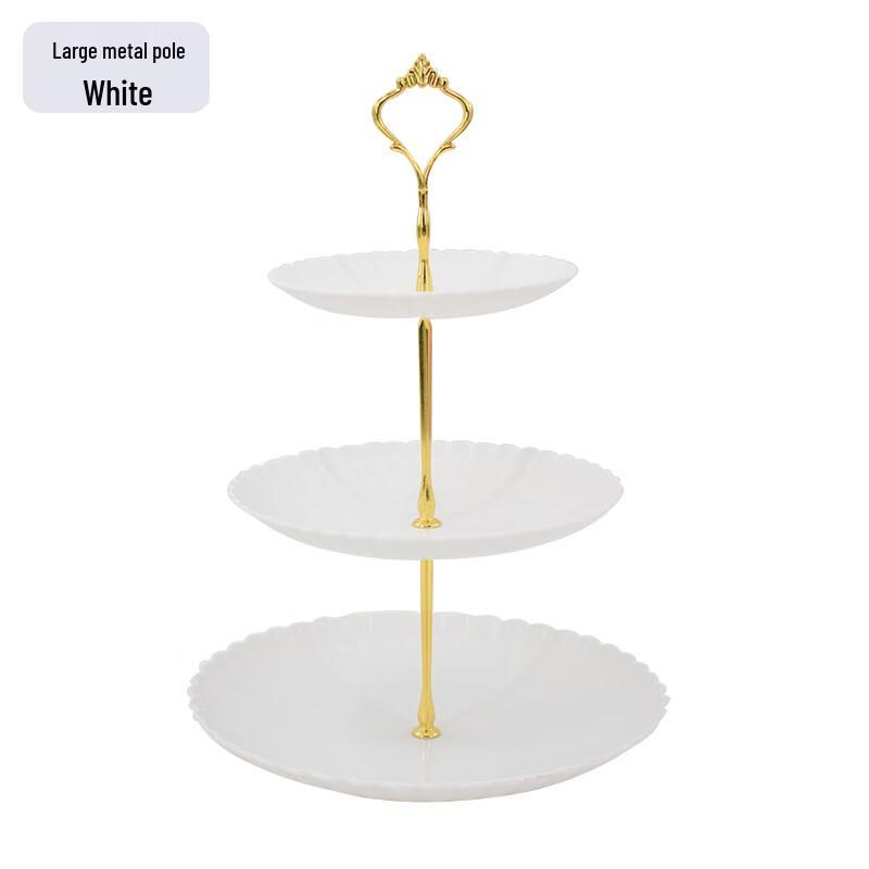 Jiante 3-Tier Rotating Transparent Fruit & Snack Stand, White (2-Pack)
