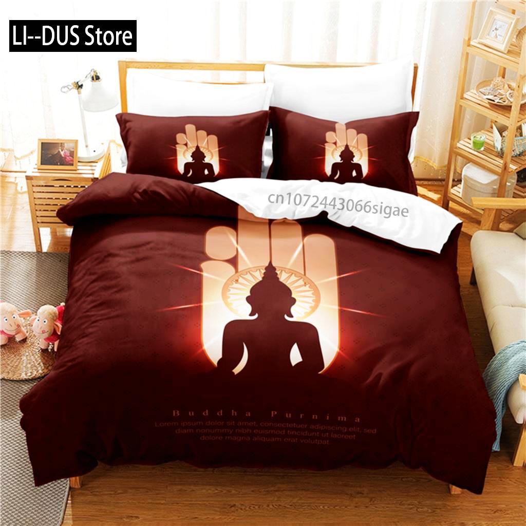 Buddha Duvet Cover Buddhist Decor Exotic Ethnic Bedroom Believer Holiday Decorative Duvet Cover Bedding Sets For Women Men Gifts