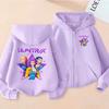 HUNTRIX Girls Cartoon Graphic Zip Up Hoodie Women's Casual Long Sleeve Sweatshirt with Star Print