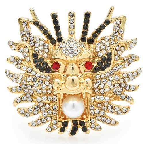 Vintage módní design smaltovaná brož Cthulhu Klasický křišťálový odznak palácového kříže