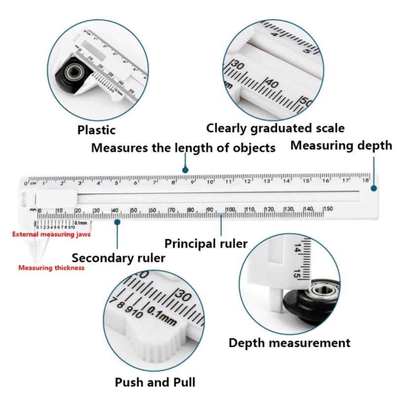Double Scale Micrometer for Jewelry Diameter Thickness Measurement Vernier Caliper 0-150mm 0-180mm Measuring Tool