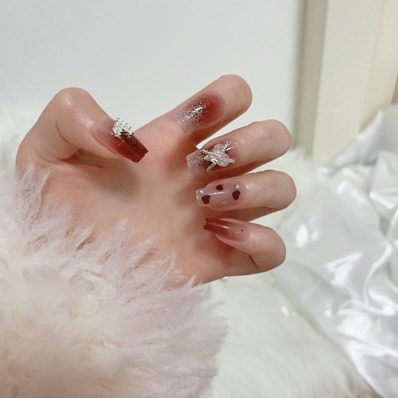 Luxurious Handmade Translucent Nail Tips for Autumn/Winter – Soft Texture, High-Class Feel