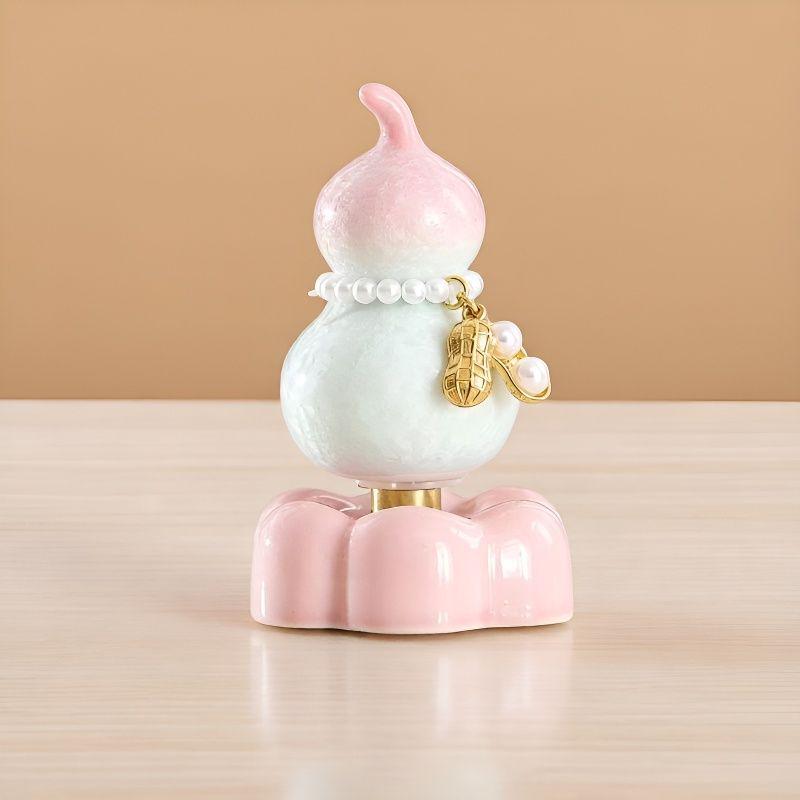 Ceramic Gourd Spinner: Crystalline Glaze Ornament Toy & Souvenir