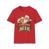 Santa Beer T-Shirt | Vintage Christmas Holiday Tee (Ring-Spun Cotton)