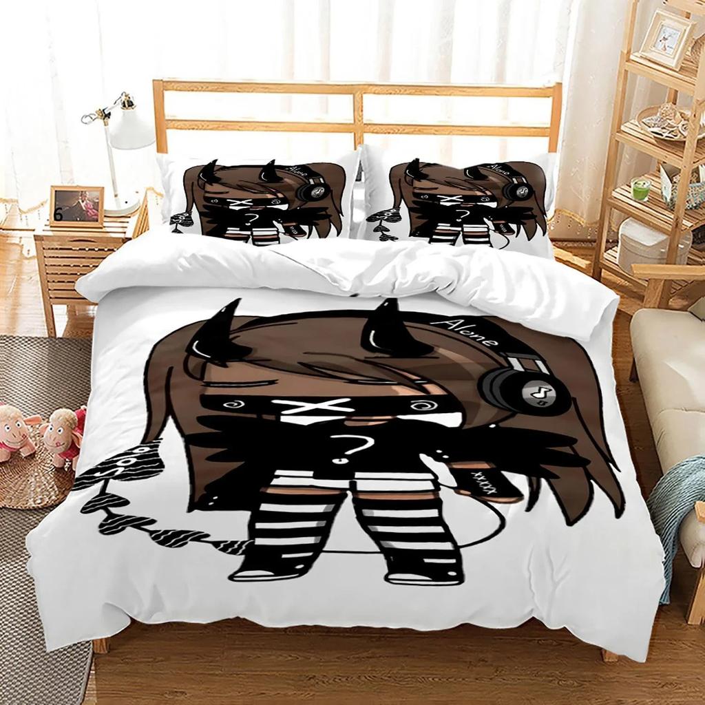 3D Printed Gacha Life Beding Set For Bedrom Soft Modern Bedspreads Comefortable Children Kids Soft Duvet Cover Comfortable Quilt Cover And Pilowcase
