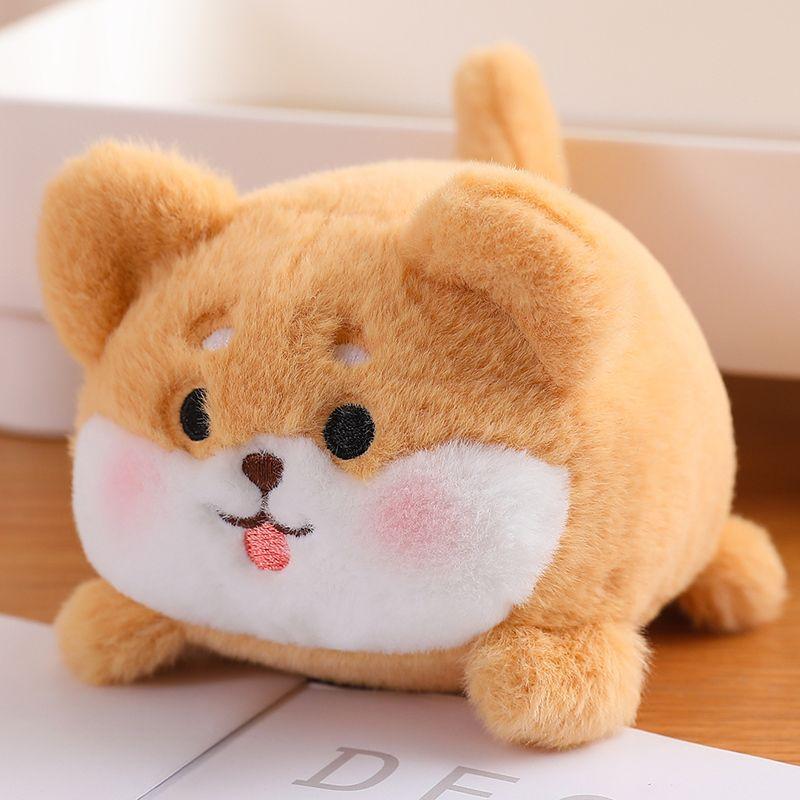 Cute Shiba Inu Will Wag Its Tail And Pull The Line Animal Plush Doll Cartoon Cat Dog Doll Decorative Ornament Gift