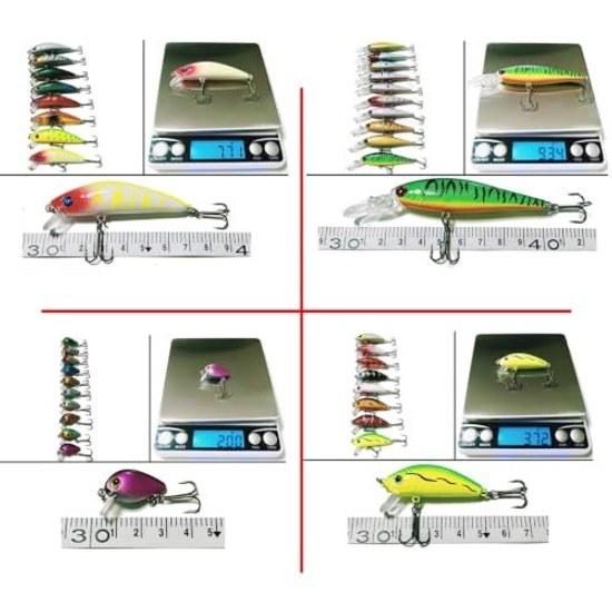 Lure Set Fishing 56 Pieces Case Minnow Crankbait Floating Shallow Deep Bass Sea Trout Ocean River Lake Stream Beginner