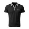 Polo Estiva da Uomo a Colore Unito Manica Corta Casual Traspirante Leggera Misto Cotone Top con Collo e Polsini a Quadretti