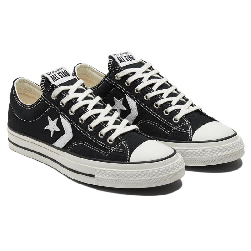 Converse Star Player 76 Star Arrow Logo Low-Top Canvas Shoes Unisex Black & White